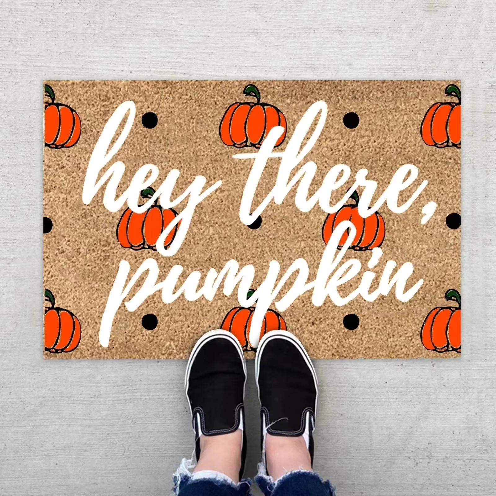 Halloween Welcome Carpet Entry Door Mat Courtyard Entrance Decorative Item Festival Atmosphere Decoration 40X60CM(1.3X2FT