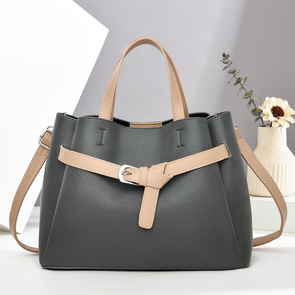 Pu Material Multilayer Handbag With Spliced Color Blocks For Daily Use