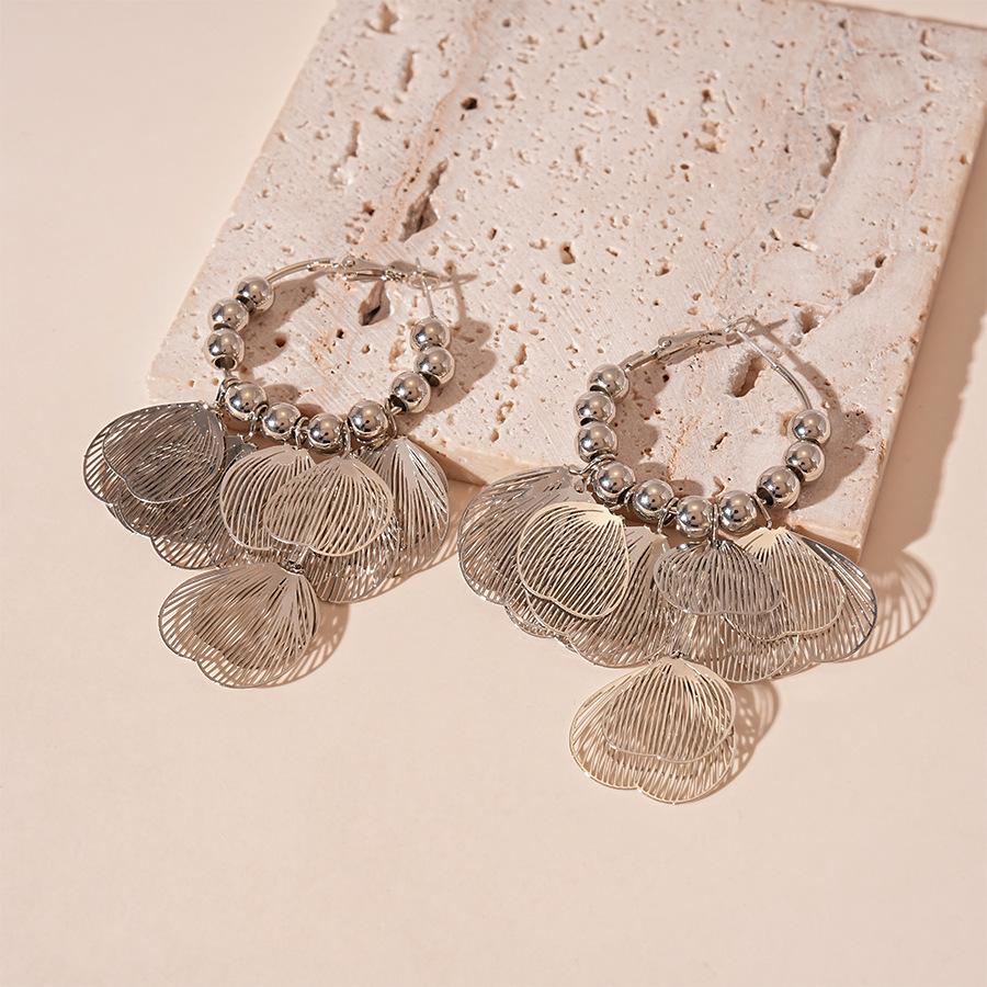 Персональные холодные металлические лепестковые цветочные серебряные серьги-гвоздики серьги серьги для темперамента