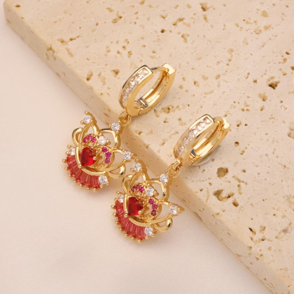 1 Pair Luxury Geometric Shapes Dangle Earrings for Women Zirconia Earring Jewelry Wedding Party Accessories