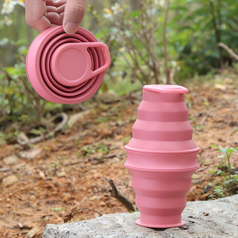 Explosions Folding Cup Traveling Silicone Sports Kettle Portable Telescopic Card Handy Cup Gift
