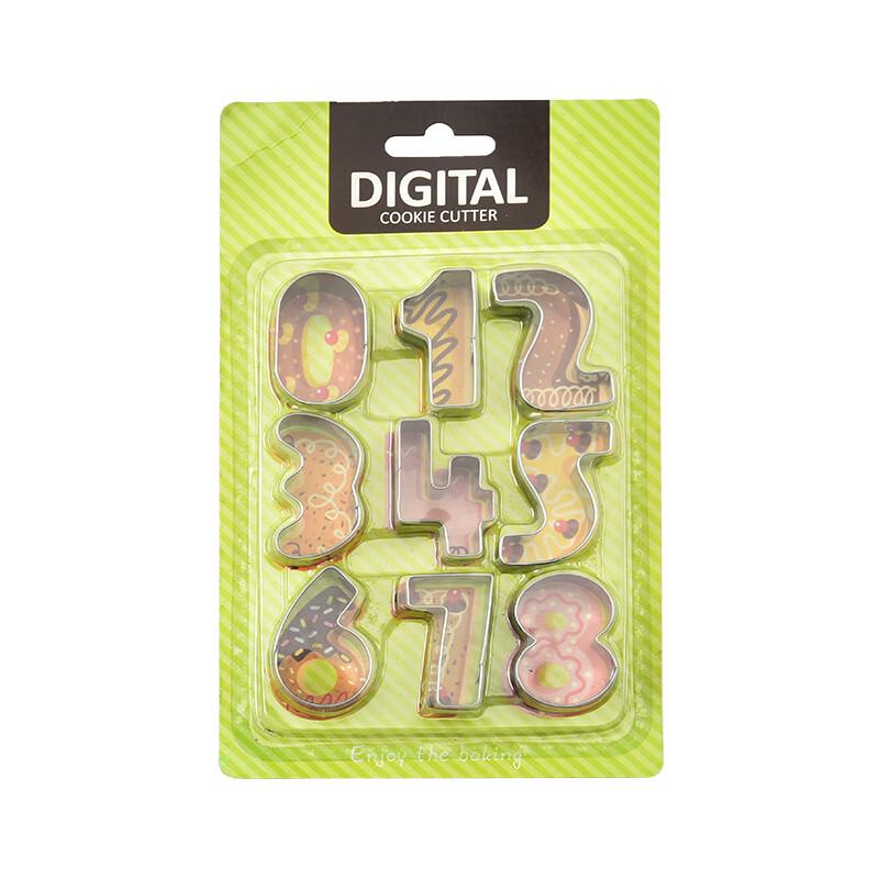 Stainless Steel Number Cookie Cutters Set
