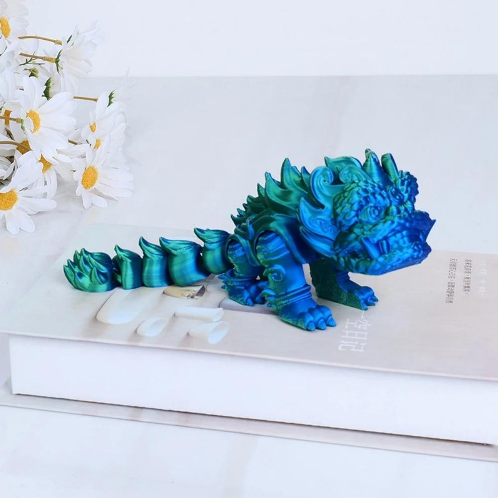 3d Miniature Funny Ornament Decoration Chinese Lion Dance Model Joint Movable Figurine Home Decor Craft