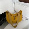 Large capacity solid color literary and leisure lazy style fashion shoulder messenger bag trendy versatile women's tote bag