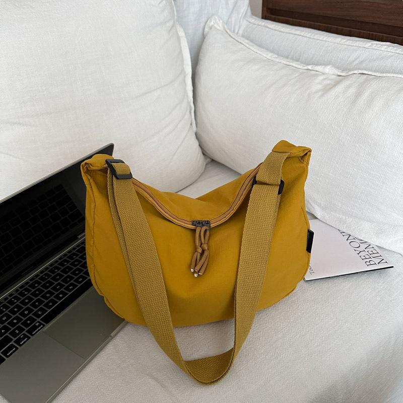 Large capacity solid color literary and leisure lazy style fashion shoulder messenger bag trendy versatile women's tote bag