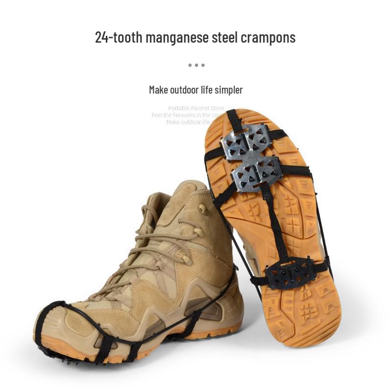 Ultra-Light 24-Tooth Ice Cleats: Anti-Slip Shoe Covers for Winter and Rainy Days, Ideal for Fishing and Snowy Grounds