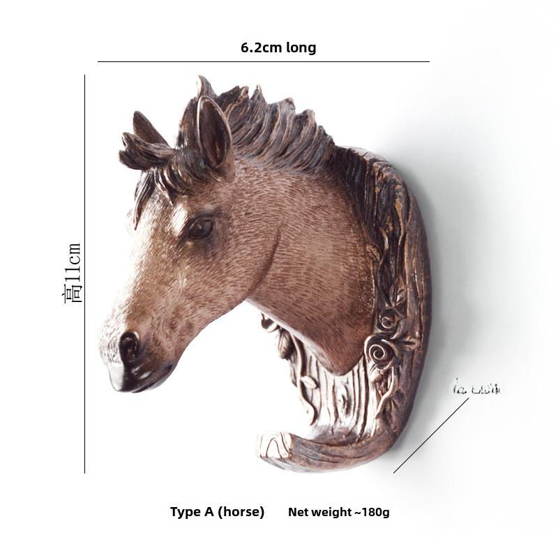 Wall Head Animal Hook Resin Decorative Hanger For Home Bedroom Office Decor