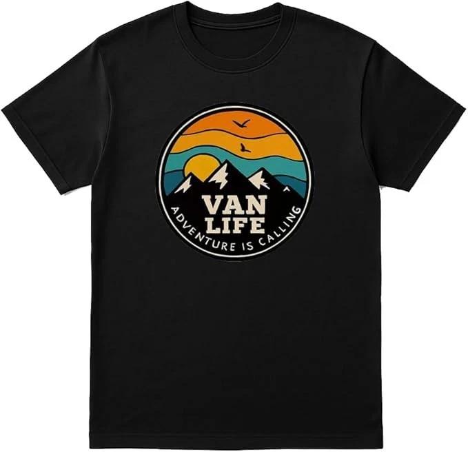 Van Life T-Shirt – Unisex Black Adventure Tee for Outdoor Lovers XS