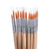 10Pcs/Set DIY Flat/Tip Nylon Hair Wooden Handle Hook Line Pens Paint Brushes Watercolor Brush Drawing Brush Calligraphy Supplies