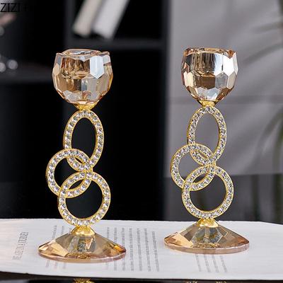 Amber Color Flower Shape Candle Holder Creative Romantic Glass Candlestick Desk Decoration Wax Melt Burner Home Aroma Container