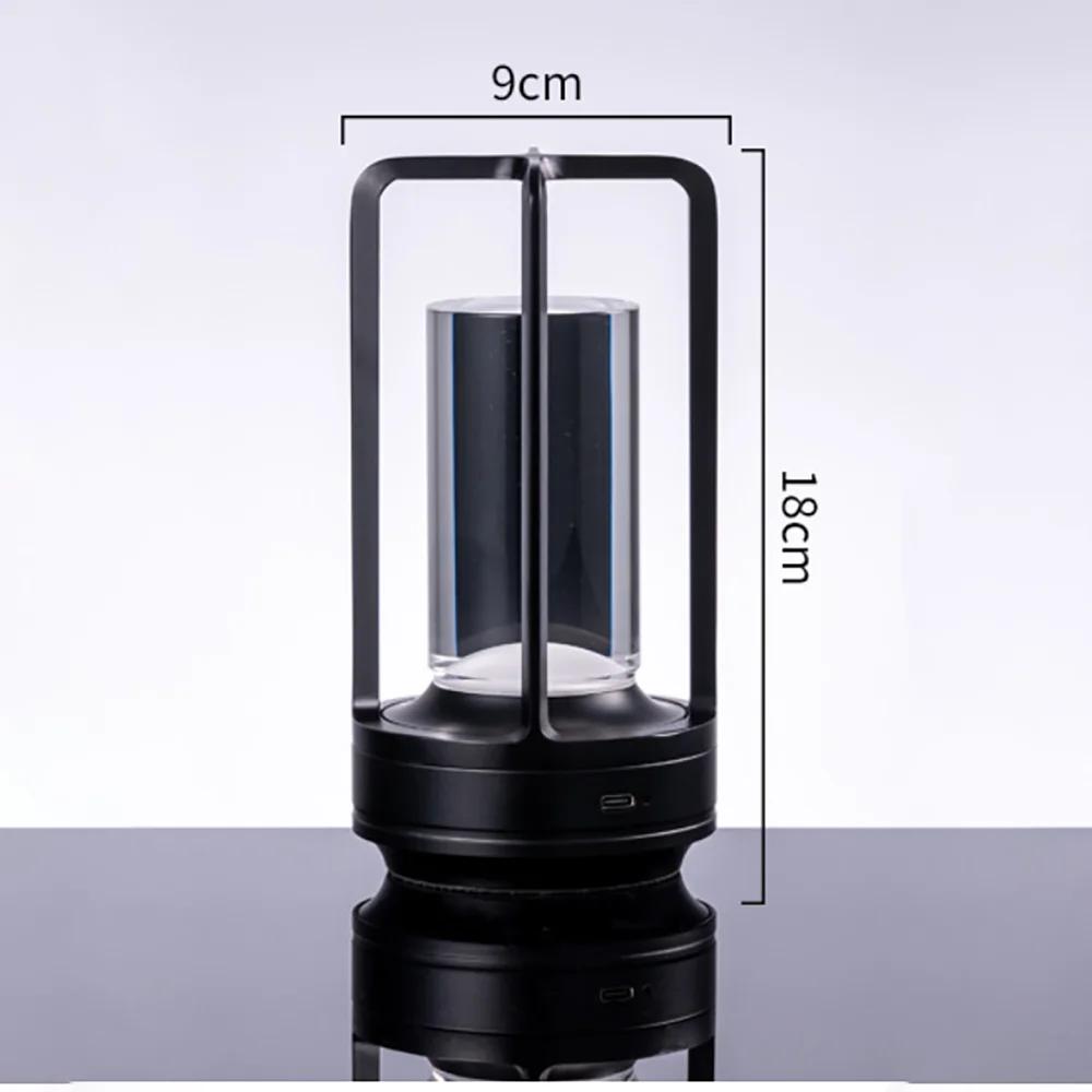 

crystal lamp Plastic bedside table bedroom led Touch table lamp Restaurant decoration atmosphere Night light Type-C charging чорний