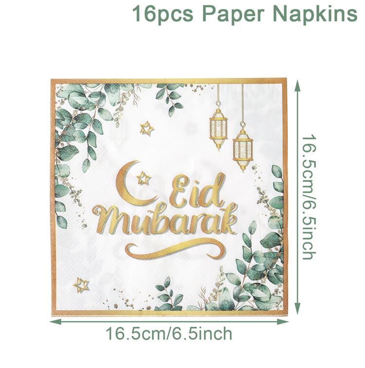 Eid Mubarak Tableware Set Ramadan Decoration For Home 2025 Ramadan Kareem Eid Al Adha Gifts Islamic Muslim Party Decoration