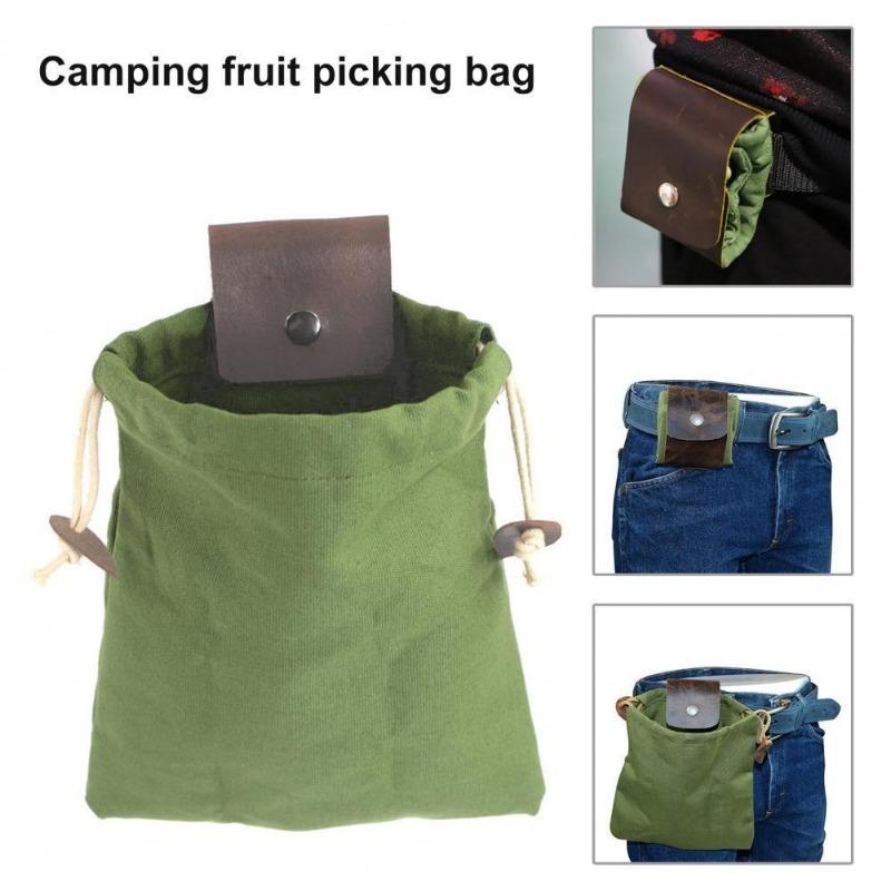 Medieval Renaissance Bushcraft Bag Leather Cover Buckle Foldable Heavy Duty Tool Pouch With Drawstring For Outdoors Camping Bags