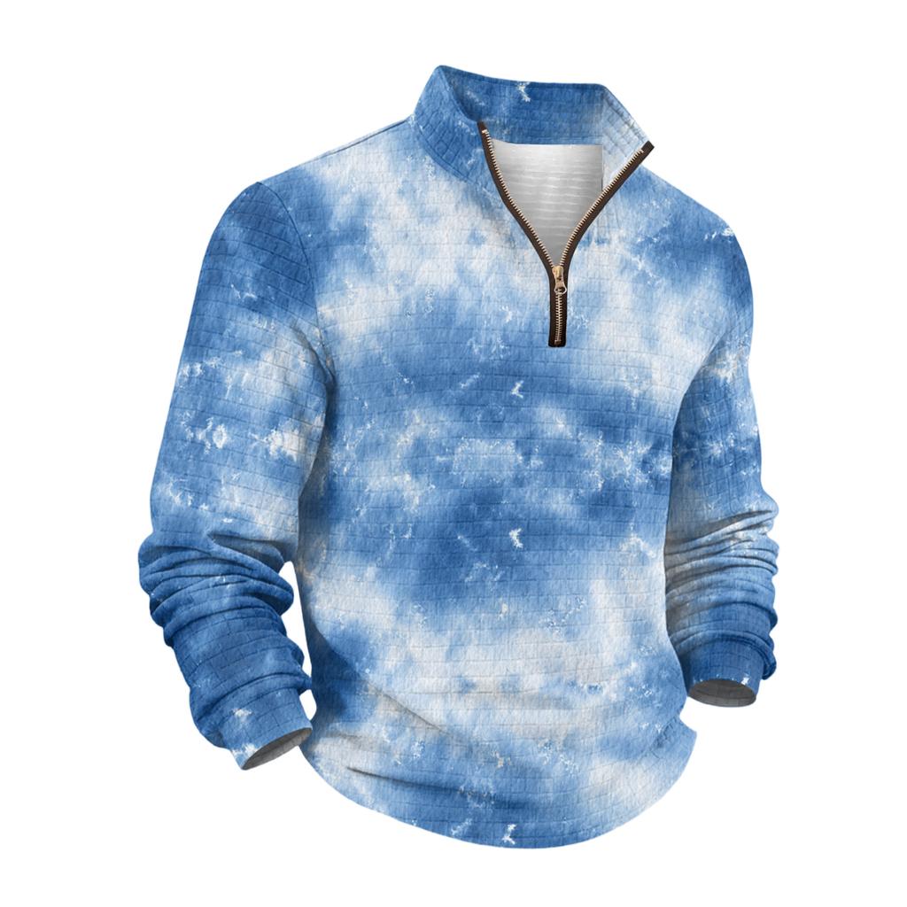 Herrstickad kvartsdragkedja med ståkrage