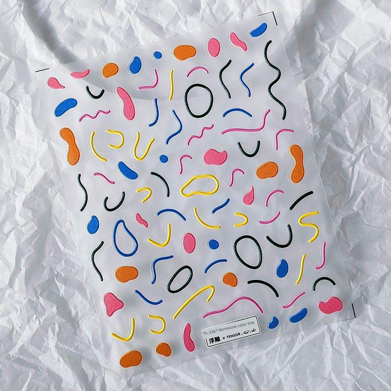 

Colorful Normcore Colorful Thread Three-Dimensional Relief Nail Stickers Waterproof Nail Sticker Decorative Jewelry 2367 2368 TS-2367 Normcore color line (stereo)