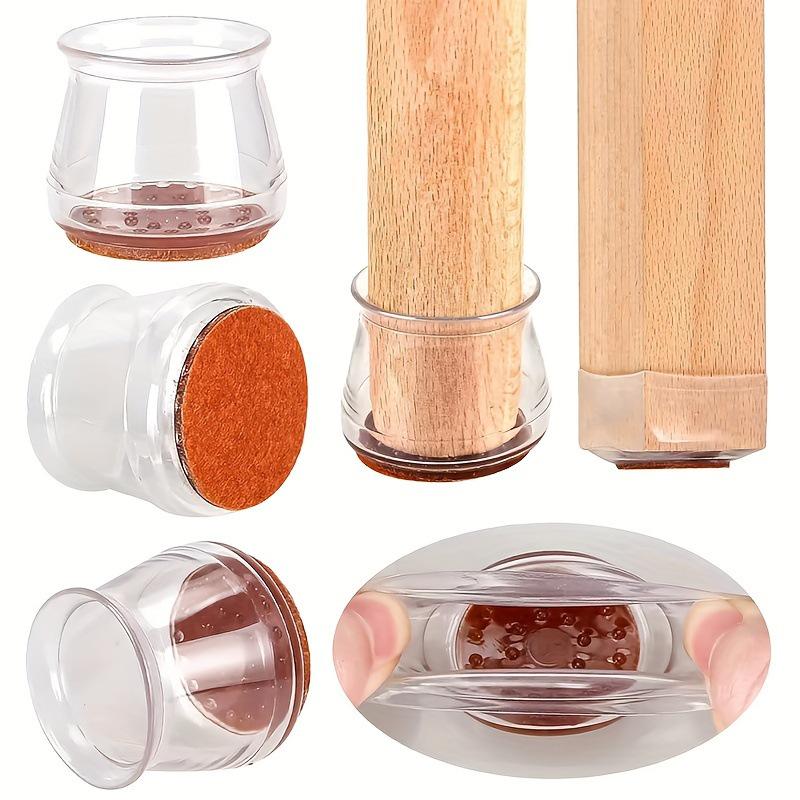 6/10/12 Clear Silicone Table & Chair Leg Covers - Silent, Wear-Resistant, Anti-Slip Pads