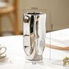 Luxury Electroplated Silver Ceramic Vase Flower Arrangement Irregular Porcelain Hydroponic Vase Ornament Interior Art Decoration