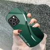Green gradient silk For iPhone 16 15 14 13 Plus 12 mini 11 Pro Max XR Xs X 7 8 6 6S 2022 Elliptical Tempered Glass Phone Case