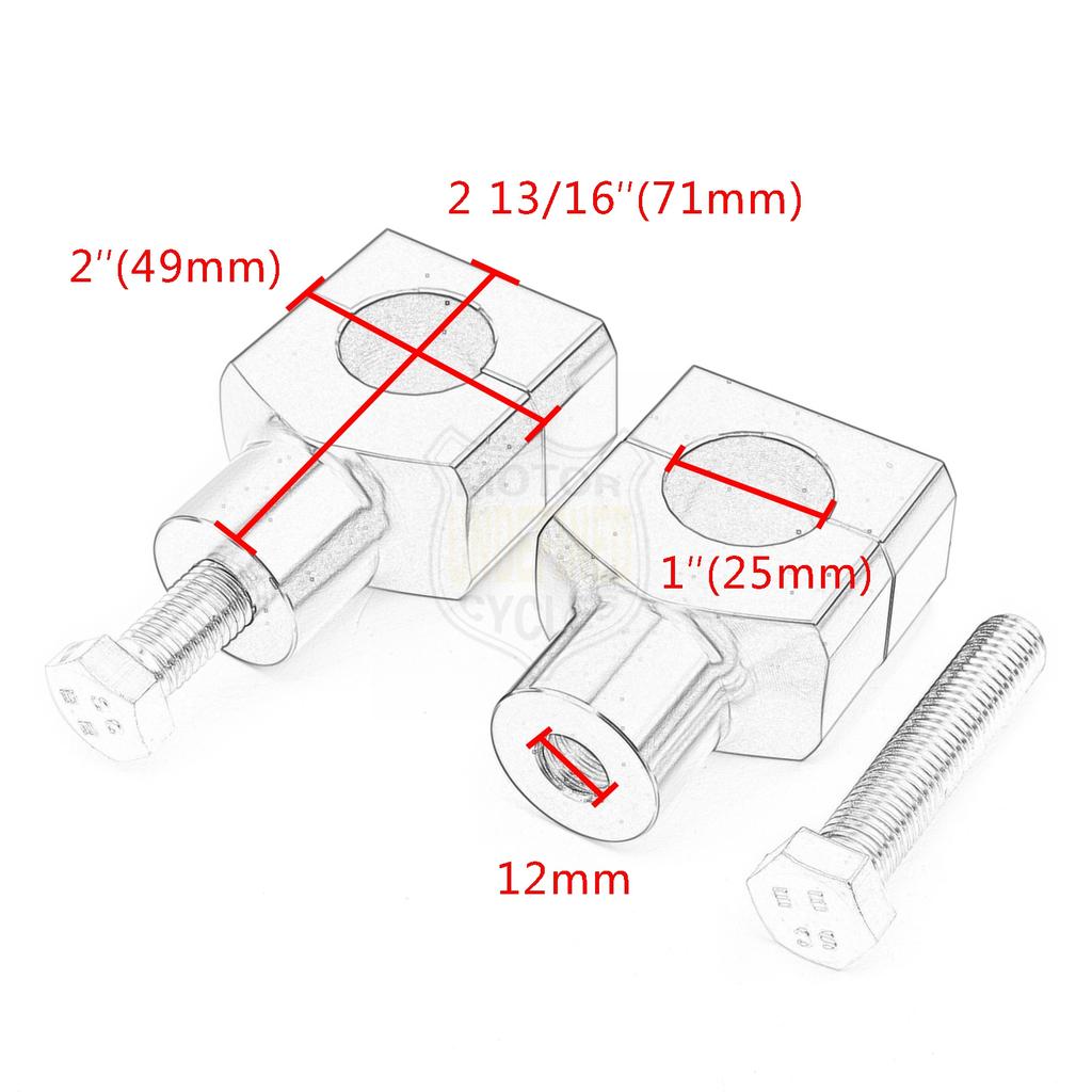 1 Pair Universal Handlebar Riser Kit Mounting Clip Aluminum for Harley Honda Kawasaki Suzuki Yamaha Motorcycle 22mm 25mm Handleb