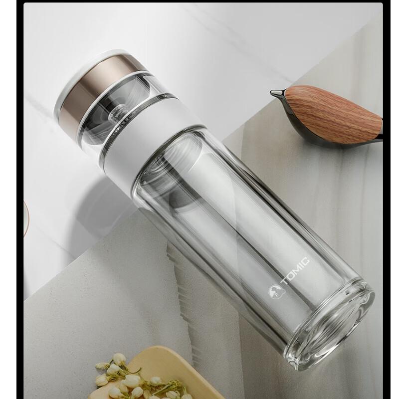 TOMIC Portable Double-Layer Glass Tea Infuser Cup