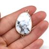 1Pc Faceted Water Drop Natural Stone Connector Pendant 22×38mm Golden Zinc Alloy Bezel Wrapped Double Loops Gemstone Link Charm For DIY Jewelry Making