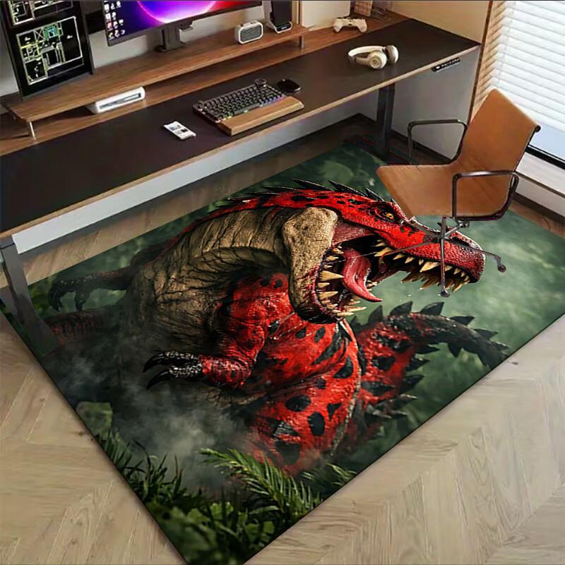 1PC Tyrannosaurus rex, Prehistoric creature Non-Slip Floor Carpet Compatible for Office&Living Room&Bedroom&Dining room - Weave Machine-S0332