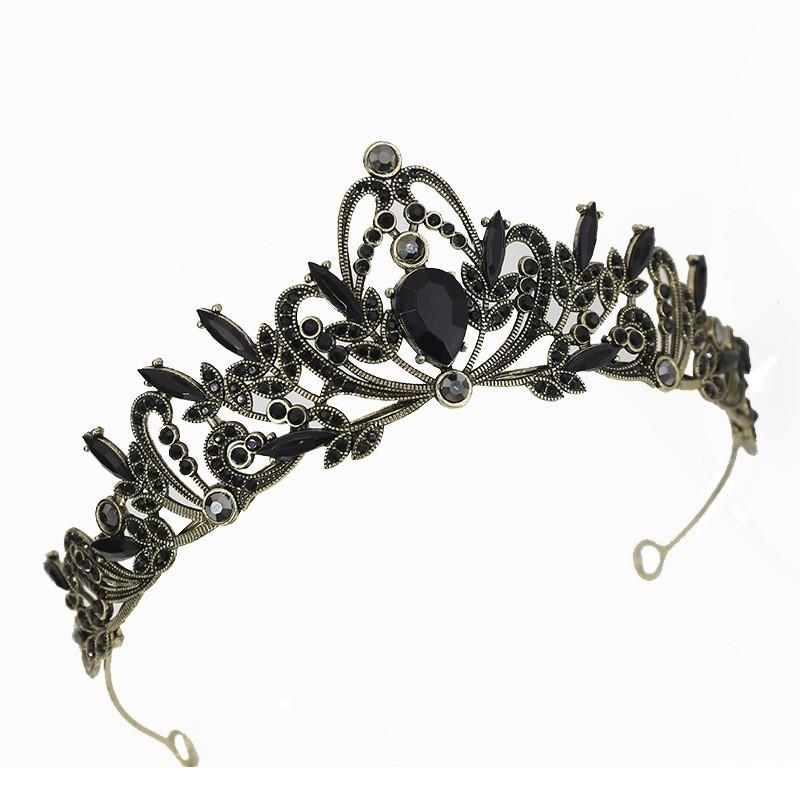 Bridal Accessories Wedding Dress Style Headwear Birthday Party Crown Headband Black High-end Performance Hair Accessories Crown