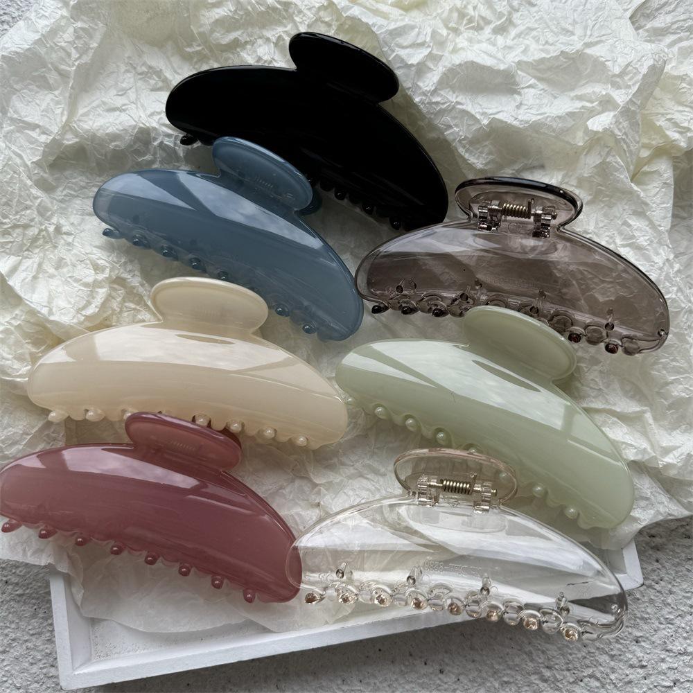 Korean Style Minimalist Semi-Circular Hair Clip for Women - High-End Summer Updo Shark Clip