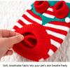 Pet Dog Christmas Knit Sweater Red White Striped Turtleneck Pullover Clothes For Small Dogs Cats Autumn Winter Indoor Daily Wear Outfit
