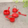 Pot 1 Set Kids Toys 1:12 Dollhouse Miniature Soup Spoon Pan Kettle Model Kitchen Cookware Accessories Diy Decoration