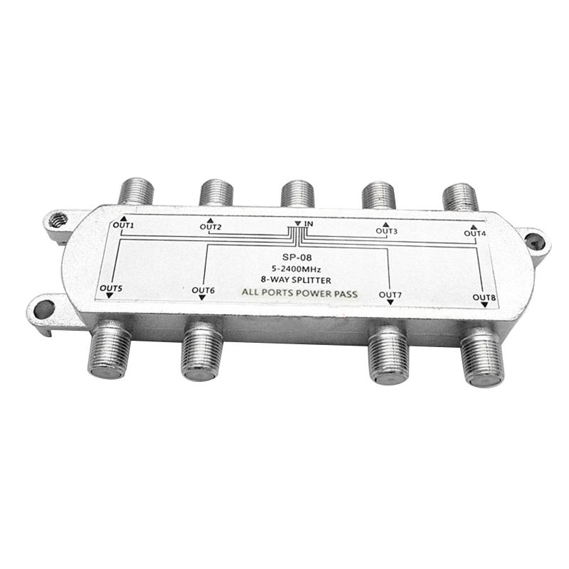 Advanced 8 Way Coaxial Cable Splitter 5-2400MHz CATV Antenna System 1 in 8 Out High-isolation Shielding Structure
