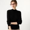 Women's Cashmere Half-High Neck Slim-Fit Sweater - Solid Color, Warm, Versatile for Autumn and Winter