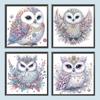 5D DIY Partial Special Shaped Drill Diamond Painting Kit Bald Owl Home Decor