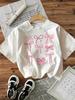 Tshirt Pink Bow Unisexs Vintage Style Casual Printed T Shirt Bow Round Neck Short Sleeve Top Tee