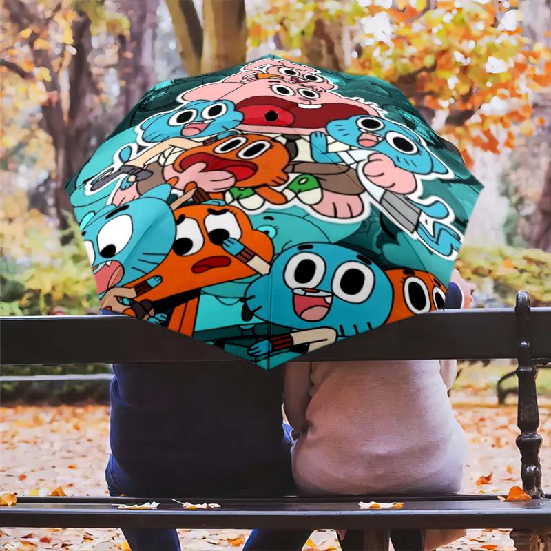 Gumball's World Adventure Automatic Umbrella - Suitable Travel Outdoor Portable Umbrella Birthday Gift Daily Essentials