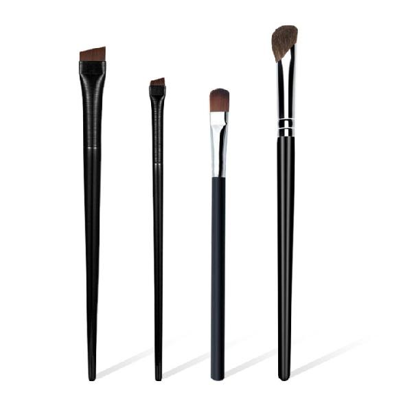 4-Piece Eyeshadow Brush Eyeliner Brush Set Eyebrow Brush Nose Brush Travel Cosmetic Makeup Brush Sickle Nose Shadow Brush