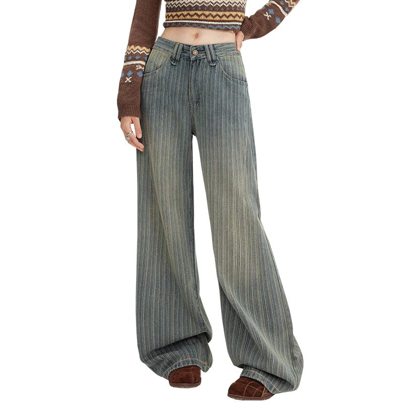 

UNIFREE Women s American Style Straight Loose Denim Jeans M