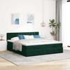 Ottoman Bed with Mattress Dark Green 160x200 Cm Velvet