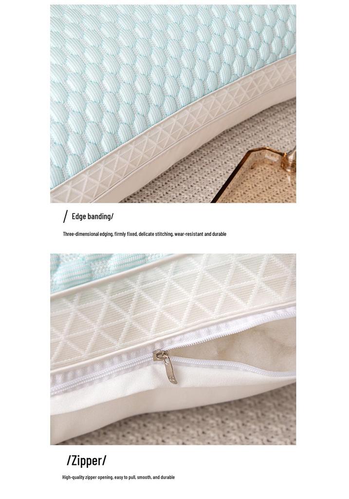 2026 Cool Bean Ice Silk Pillow with Breathable Mesh, Three-Dimensional Style, and Non-Collapsing Core