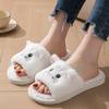 Casual Fluffy Slippers Women Home Flat Cat Cartoon Luxury Designer Shoes Girls Autumn Elegant Indoor Fashion Footwear Large Size