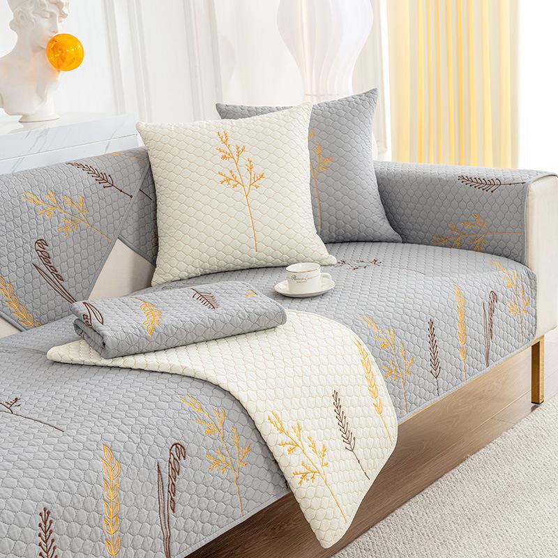 

Foreign Trade Solid Color Pure Cotton Four Seasons Non-Slip Simple Cotton Fabric Universal Seat Cushion Winter Sofa Cover Cover Cloth Towel 70*70cm