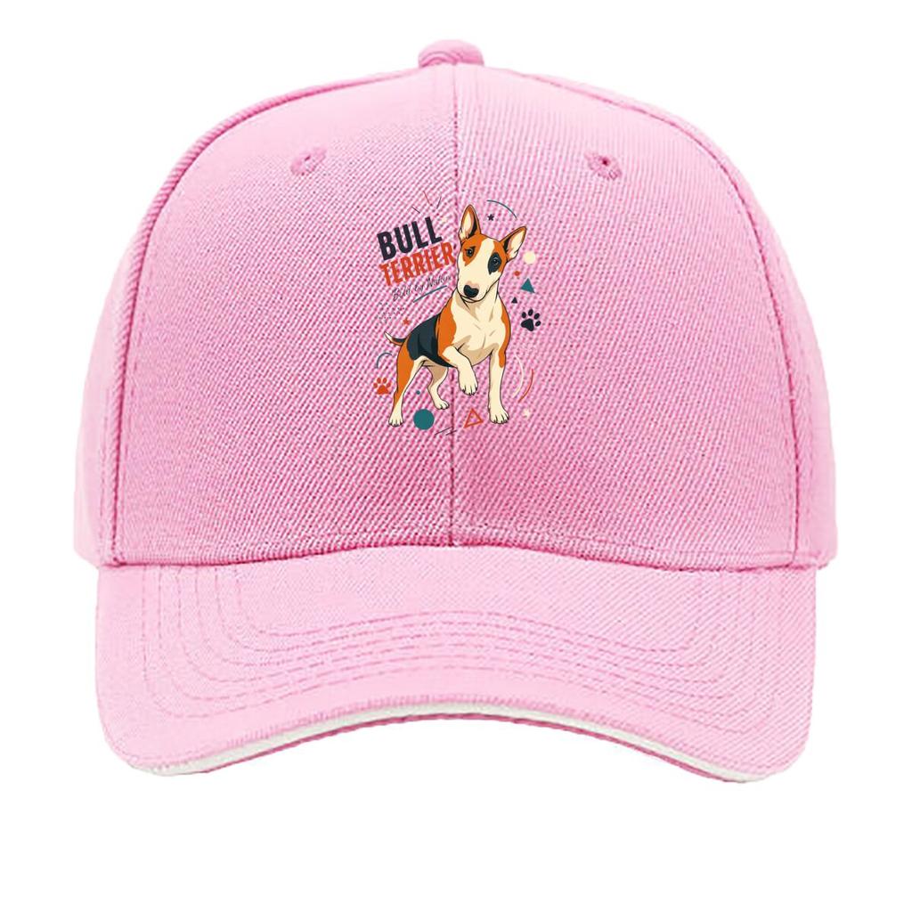 Playful Bull Terrier Pop Art Portrai Hip Hop hat Fashion Outdoor Sports Sandwich Baseball Cap