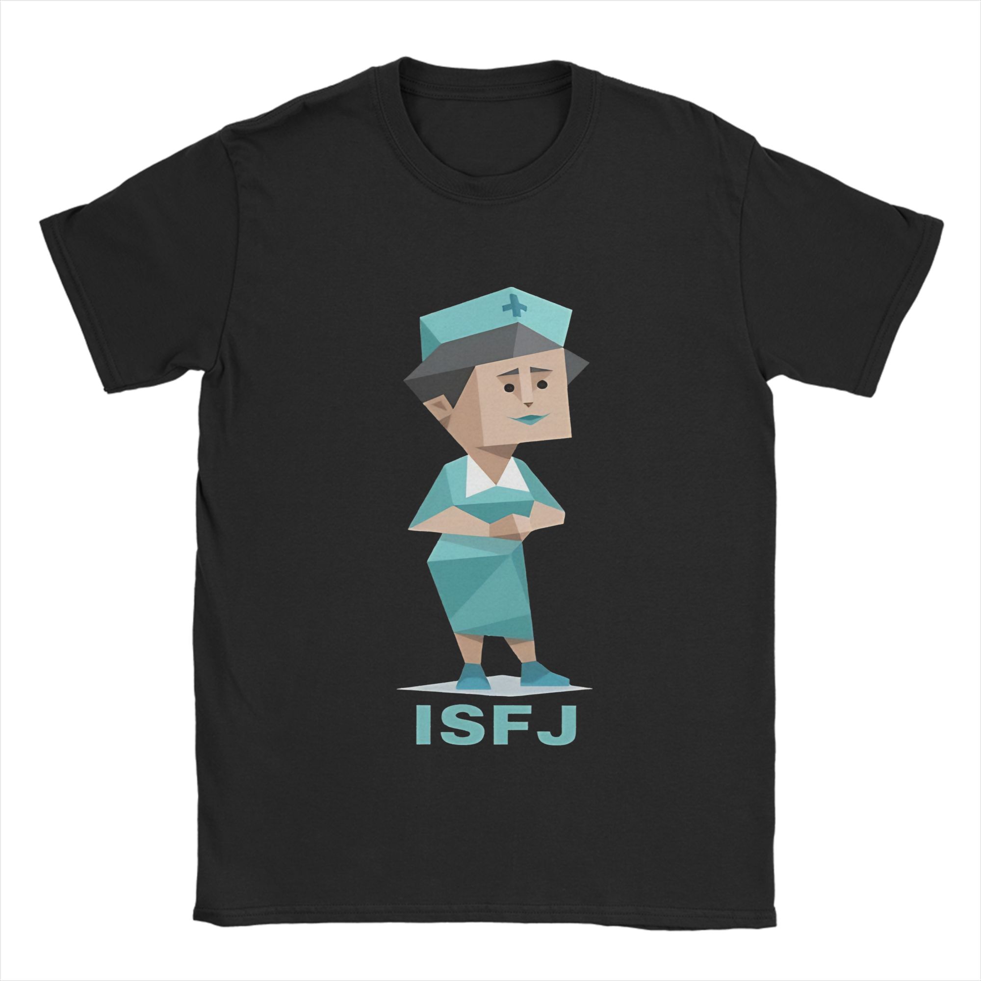 

Мужские футболки ISFJ MBTI Одежда из чистого хлопка Юмористические футболки с коротким рукавом и круглым вырезом Подарок на день рождения Футболка S разноцветный