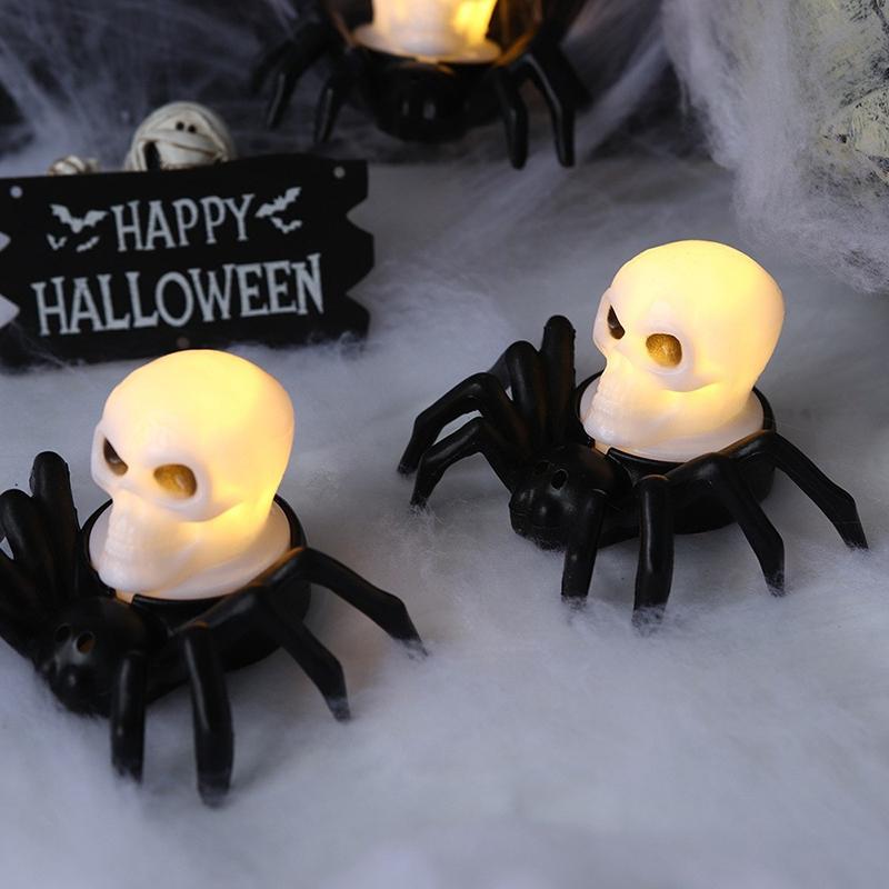 1Pc Halloween Decoration Spider Night Lights Party Supplies Decoration Props Bar, Haunted House, Horror Party Accessories