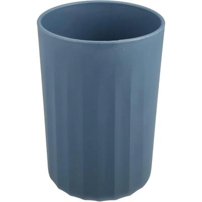 1 st Badrumsmugg med Släta Linjer Vetestråmugg för Badrum för Tandkräm Djupblå 4,09''x2,80''