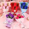 3 Heads Artificial Rose Bouquet Mini Scented Soap Flower Bouquet for Women Mom Wife Valentine's Day Anniversary Wedding Mother's Day Birthday Gift