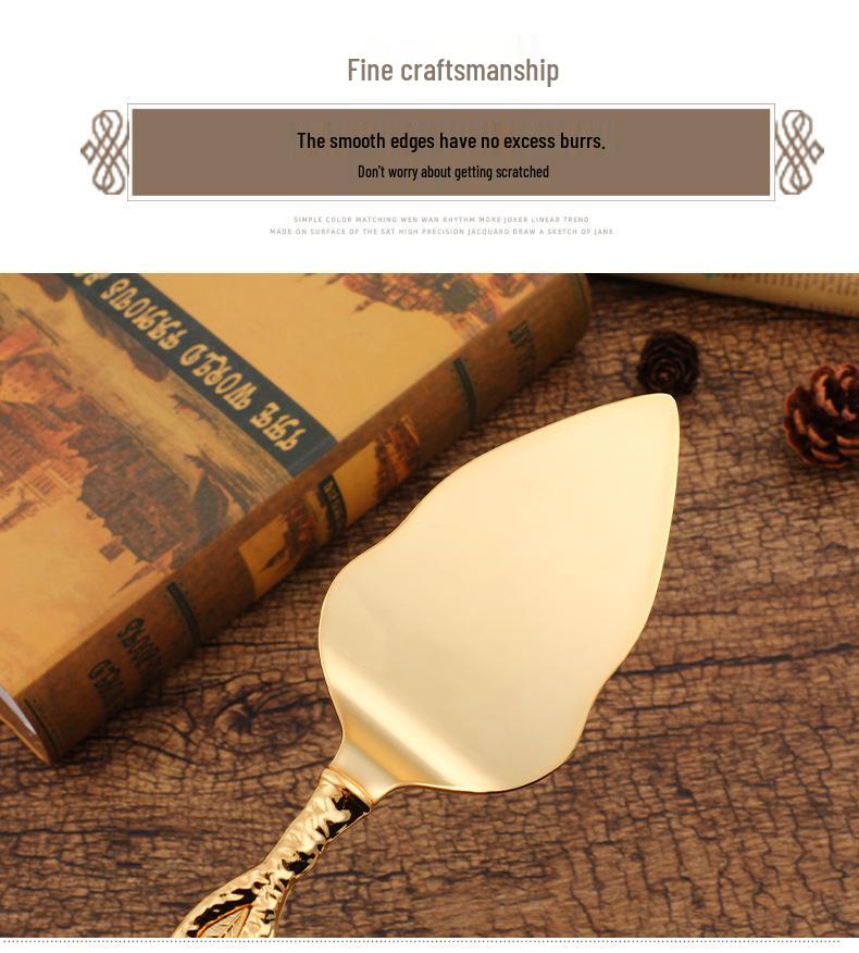 Creative European Dessert Baking Tools: Two-Piece Knife & Spatula Set with Rose Handle