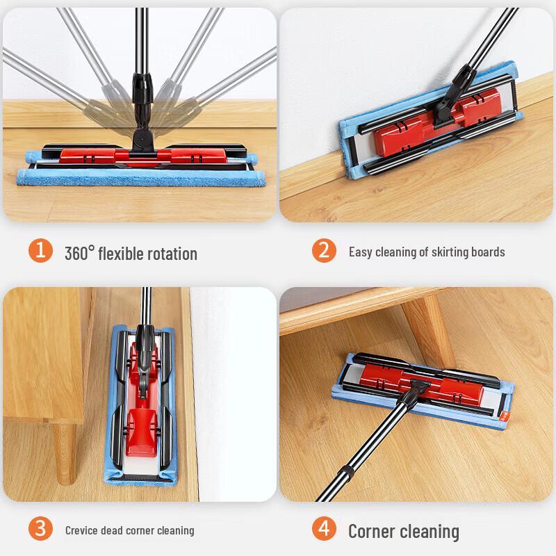 Meiliya Clip-Cloth Wet/Dry Flat Mop