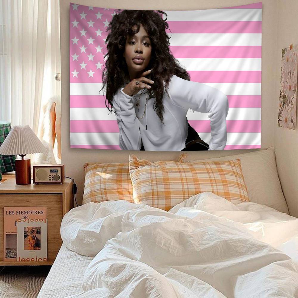 Singer Sza American Tapestry Art Printing Japanese Wall Tapestry Anime Wall Hanging Home Decor