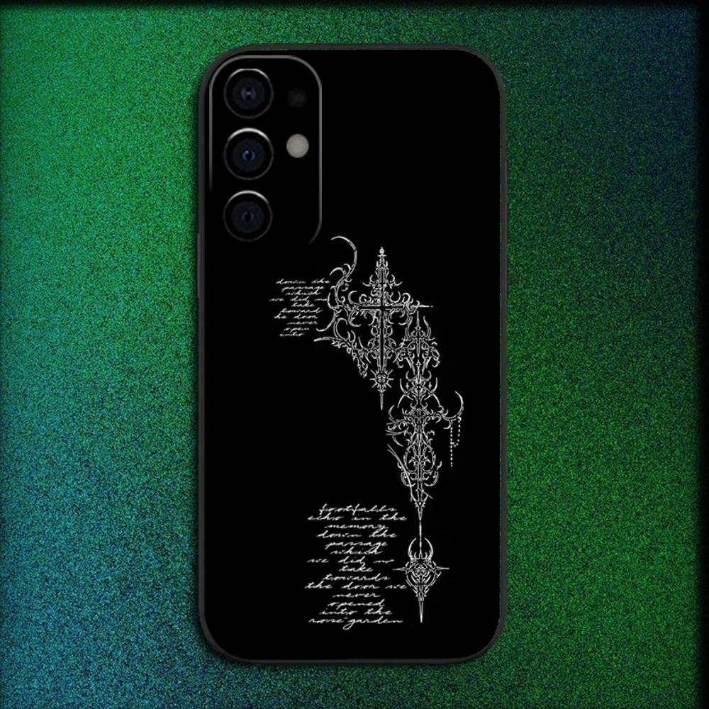 Gothic Cyber Sigil Cross Phone Case For Samsung S25,S24,S21,S22,S23,S30,Ultra,S20,Plus,Fe,Lite,Note,10,9,5G Black Cover